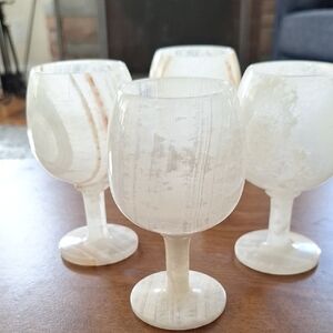 Set Of FOUR Onyx Goblets
